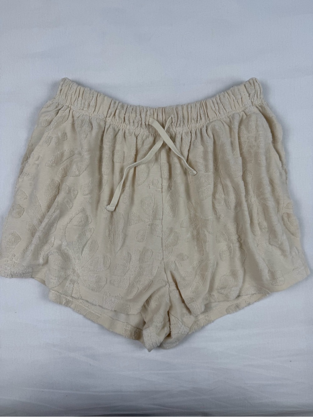 Billabong Cream Lounge Shorts Textured Elastic Waist Size M